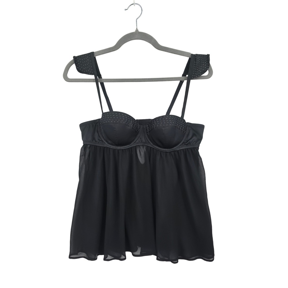 Victorias Secret Sexy Little Things Black Babydoll Underwire Top 34C Coquette